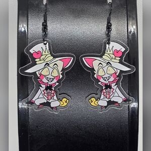 LUCIFER - Hazbin Hotel Inspired Dangle Earrings!‎ Handmade! Hypo-Allergenic